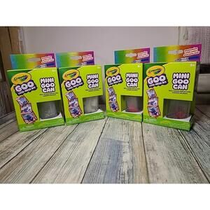 Crayola Mini Goo Can Less Mess Diy Brand New Set Of 4 Glitter,Sand,Beads,Foam Cu